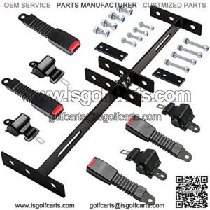 Golf Cart Retractable 2 Passenger 42" Seat Belts with Belt Bracket Kit for Yamaha Club Car DS Precedent EZGO TXT RXV