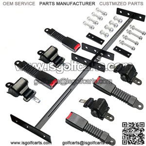 Golf Cart Retractable 42" Seat Belts with Belt Bracket Kit for Yamaha Club Car DS Precedent EZGO TXT RXV