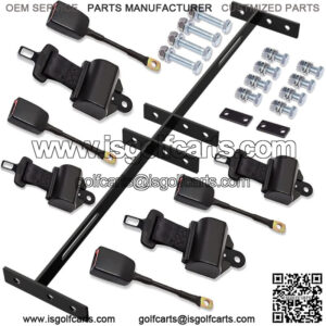 4 Golf Cart Seat Belts and Bracket Kit for EZGO Yamaha Club Car NEW