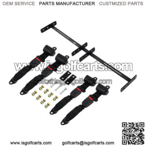4 Pcs Golf Cart Seat Belts and Bracket Kit for EZGO Yamaha Club Car