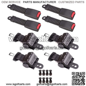 For EZGO/Yamaha/Club Car 4 Sets Golf Cart Seat Belts Lap Set Retractable