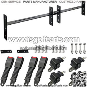 Golf Cart Seat Belt 4 Passengers (2+2), Retractable Club Car Seat Belts, Universal Ezgo Golf Cart Seat Belt, Fits 4-Seats Golf Car for EZGO, Yamaha Club Car