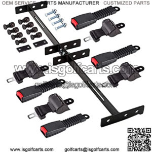 Universal Golf Cart Seat Belts of 4 Retractable Belts 42" with Bracket Street-Legal Upgrades Fits Most Golf Carts Front/Rear Seat