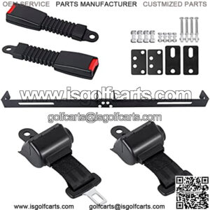 Universal 2 Passengers Golf Cart Seat Belts, Retractable Seat Belts with Bracket Kit, Club Car Seat Belts Fits Most Golf Carts, EZGO, Yamaha, Club Car