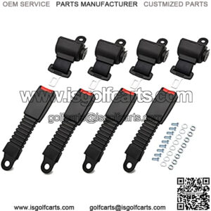 Golf Cart Seat Belts Kit, Universal Retractable Front Rear Golf Cart Seat Belt Kit Compatible with EZGO, Club Car, Yamaha