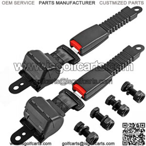 Golf Cart Seat Belts Kit Universal Retractable Golf Cart Belt Kit Front Rear for EZGO, Yamaha, Club Car, Go Kart, UTV- 2 pcs