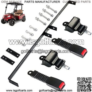 2 Passenger Golf Cart Retractable 42" Seat Belts with Belt Bracket Kit for Yamaha Club Car DS Precedent EZGO TXT RXV