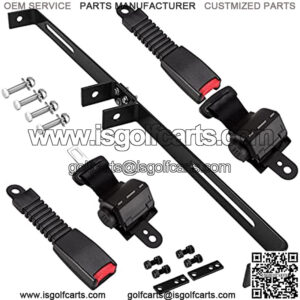 Golf Cart Seat Belt Bracket Kit Retractable 47.64" Seat Belts Bracket Kit for EZGO Club Car Yamaha Note:Not Fit Club Car Precedent/Onward/Yamaha G29/Drive/Drive2 and EZGO RXV Models