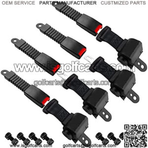Golf Carts Seat Belts 4 Set Universal Fit Retractable 47" for EZGO TXT RXV Yamaha Club Car DS