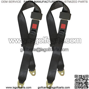 Universal Lap Seat Belt 2 Point Adjustable Safety Seat Belt for Go Kart, Club Golf Cart, 2 Pack in Black,48 Inch
