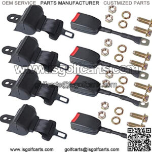 Golf Cart Seat Belts Kit Universal Retractable for Golf Carts Compatible with E-ZGO TXT&RXV, and Club Car DS 42" Seat Belts kit (Set of 4)