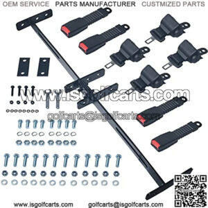 Golf Cart 4 Passenger Retractable 42" Seat Belts with Bracket Kit for EZGO Yamaha TXT Club Car