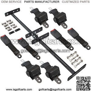 Golf Crats Universal Retractable Belts 42" with Belts Bracket Kits 35" x 6.9" Fits Club Car Yamaha EZGO