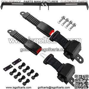 Golf Cart Seat Belt 4 Retractable Belts Length Upto 47" and 35 x 6.9 Inch Belts Bracket Kit Fits EZGO TXT Yamaha Club Car DS (NOT FIT 2 Passenger Club Car Precedent Yamaha G29 Drive EZGO RXV)
