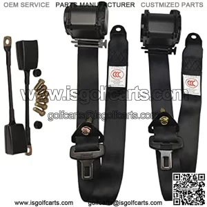 2 Set 3 Point Adjustable Car Belt Harness Kit Universal for Trucks,Club Golf Cart,Go Kart, Van, VR,UTV and Buggies