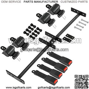 Golf Carts 4 Sets Retractable Belt Kits with Bracket/Bar Kit for EZGO Yamaha Club Car - Split Design Bracket