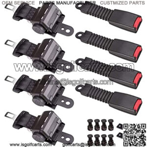 42 Universal Retractable Seat Belts with Buckles Golf Cart Seat Belts Replacement for EZGO Yamaha