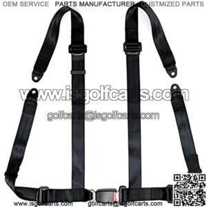 Universal 4Point Safety Harness Set 2" for ATV Utv Go Kart Buggy Black