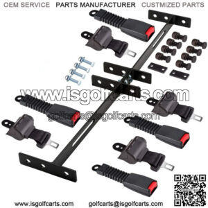 Golf Cart Seat Belts Bracket Kit for EZGO Club Car Yamaha 4 Seater Cart, Black