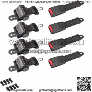 4 Retractable Golf Cart Seat Belts for EZGO Club Car Yamaha Adjustable Lab Belt