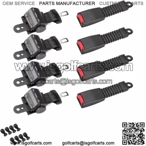 4 Retractable Golf Cart Seat Belts for EZGO Club Car Yamaha Adjustable Lab Belt