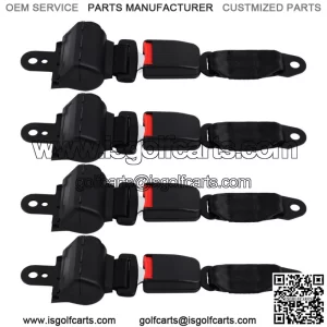 4 Pcs Universal Retractable Golf Cart Seat Belts Laps for EZGO Yamaha Club Car