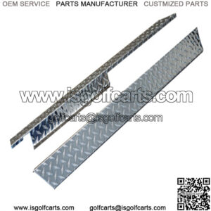 Club Car DS Golf Cart Rocker Panels - Polished Aluminum Diamond Plate