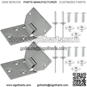 2 Set Golf Cart Seat Hinge Bottom and Plate for EZGO TXT Medalist Shuttle MPT Work Horse Gas and Electric Models 1994-Up Replace 71610-G01 71609-G01