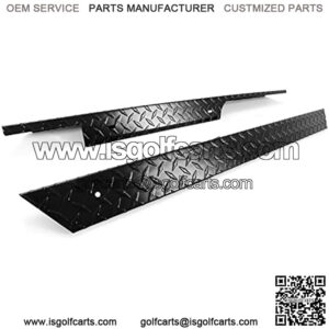 Black/Silver Aluminum Rocker Panel Compatible with 1996-2013 EZGO TXT Golf Cart Pair Diamond Plate Side Cover