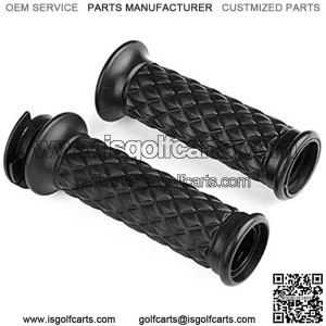 7/8 Inch Motorcycle Universal Rubber Black Handlebar Hand Grip Bar End For Cafe Racer Bobber Clubman Custom (Black)