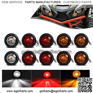 Universal UTV ATV Led Turn Signal Lights Kit Street Legal, 8Pcs Front Rear 3/4" Led Lights & 2Pcs 3/4" Clear White Led Lights interior turn signal indicators / overhead map lights