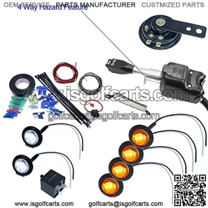 UTV Heavy Duty Lever Switch Turn Signal Kit with Horn and Hardware Kit (Round: 4 Amber)