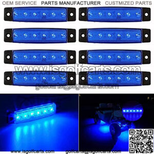 LED Rock Strip Lights Car Underglow Wheel Fender Well Lighting Kits Waterproof for Golf Cart Jeep Offroad Truck Ford RV UTV ATV Snowmobile 8PCS (Blue)