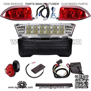 Golf Cart LED Headlight Tail Light Kit for Precedent Carts 2004-2008, With Turn Signals Switch Horn brake pad