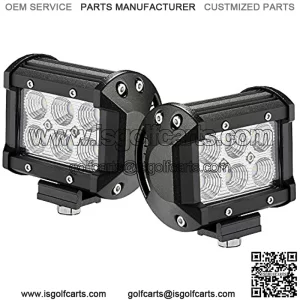 Glaretek LED Light Bar 2PCS 18W Flood Work Lights 12 Volt Led Lights Off Road Fog Backup Light for Trucks 4WD SUV Boat ATV