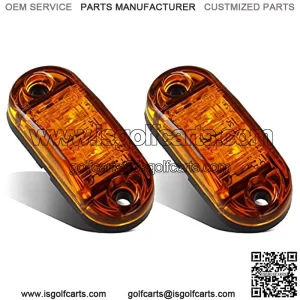 2x Oval 2.5" Trailer Truck Amber Led Side Marker Lights Lamps 2 Diodes Surface Mount, Boat Marine LED Courtesy Lights, 2.5 Inch Trailer led clearance and side marker lights