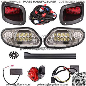 Golf Cart Deluxe LED Headlight Taillight Light Kit for EZGO Freedom TXT / T48 Gas & Electric 2014-up, with Turn Signal Horn Hazard Brake Light