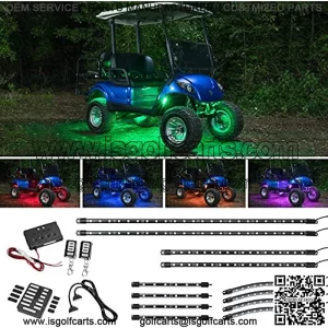 12pc Million Color LED Golf Cart Underglow Accent Neon Lighting Kit with Wheel Well & Interior Lights for EZGO Yamaha Club Car - Fits Electric & Gas Golf Carts - Water Resistant