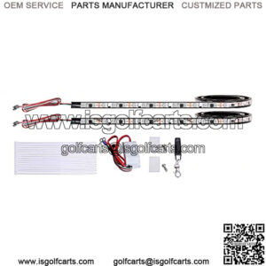 Golf Cart Underglow LED Light Strip Kit, Glow Neon Lighting with Wireless Remote Control, Sound Active, Water Resistant Flexible Tubes