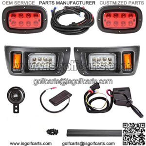 Upgrade Golf Cart LED Headlight Taillight Kit for Club Car DS, with Low/High Beam, Turn Signals Hazard Light Switch, Horn, Brake Pad, Daytime Running Lamp