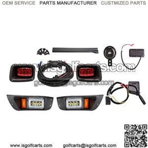 Golf Cart LED Headlights & Tail Light for EZGO TXT Carts (36V-48V) with Turn Signals Kits, Low/High Beam, Horn, Brake Pad, Daytime Running Lamp - 2 Version