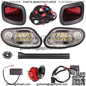 Golf Cart LED Light Kit for EZGO Freedom/t48 2014-up (Gas & Electric) with Universal Deluxe Light Upgrade Kit, with Turn Signals Switch Horn Brake Lights Harness Must BE Worked ON 12V