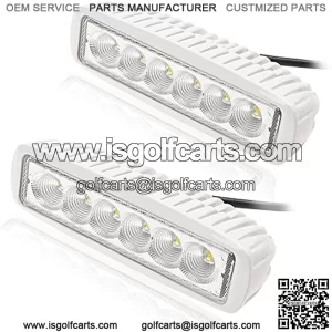 Slim 2 Pack 18W Off Road Led Work Light Bar 6.2 Inches 6500K LED Flood Light Bar for ATV SUV Jeep Boat Truck White