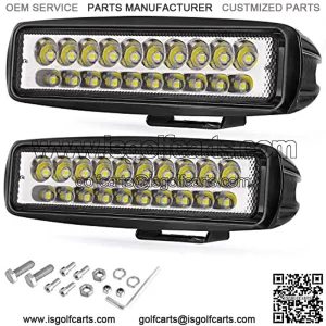 LED Light Bar, Wayup 2Pcs 80W 6 Inch LED Work Light Pods Spot Beam Off Road Driving Light Slim Dual Row Fog Light Waterproof for Trucks ATV UTV SUV Car Boat Golf Cart