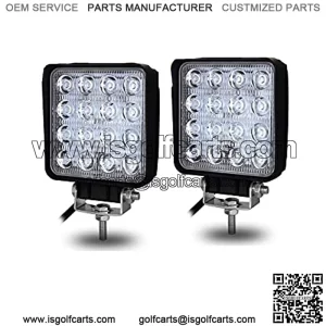 Luces de trabajo LED, 2 piezas de 4 pulgadas 48 W cuadrado inundaci??n barra de luz LED luz de conducci??n diurna IP67 resistente al agua para tractor Offroad JK 4x4 4WD Cami??n ATV UTV SUV 12V-24V