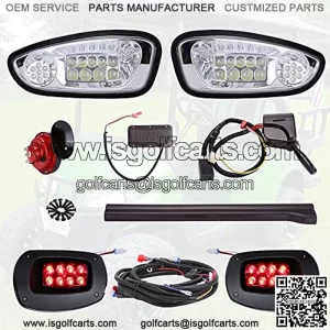 Kit de luces LED universales de lujo para carrito de golf de  EZGO RXV, faros LED y kits de luces traseras para carritos Ezgo RXV 08-18 con 9 pines Plug Kit de actualizaci??n (interruptor de se al de g