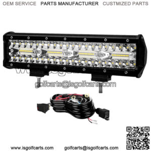 12" 240W Upper Bumper Led Light Bar+Wiring Kit for Club Car EZGO Golf Cart 13"
