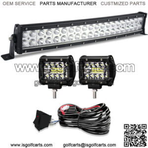 20" 22inch Bumper Led Light Bar + Wire+Pods for Club Car EZGO Yamaha Golf Cart