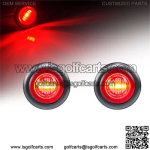 2PC RED LED LIGHT/LENS SIDE MARKER TURN SIGNAL INDICATOR KIT GOLF CARTS G01