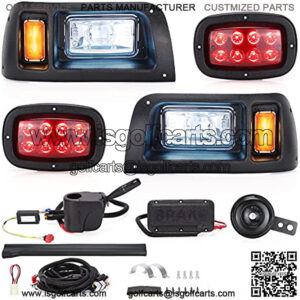 Golf Cart LED Light Kit(12V-48V) for Club Car DS with Daytime Running Light Low-beam/High-beam for Club Car DS G&E All Models With LED Head Light, Tail Lights, Turn Signals, Brake Lights